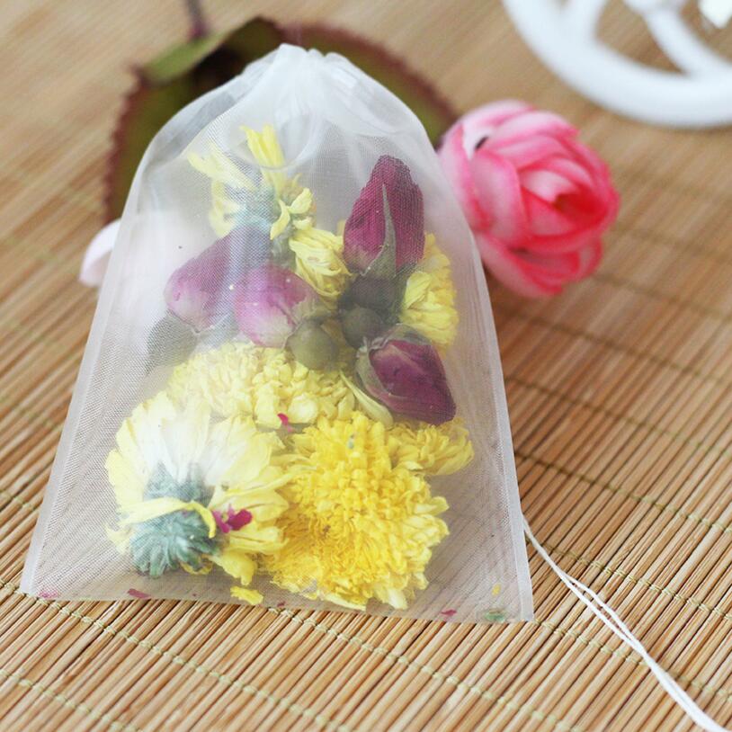 Herbal Tea For Wellness - 50 ชิ้น/ล็อตถุงชาเปล่าวัสดุไนลอน Teabags กับ String Heal